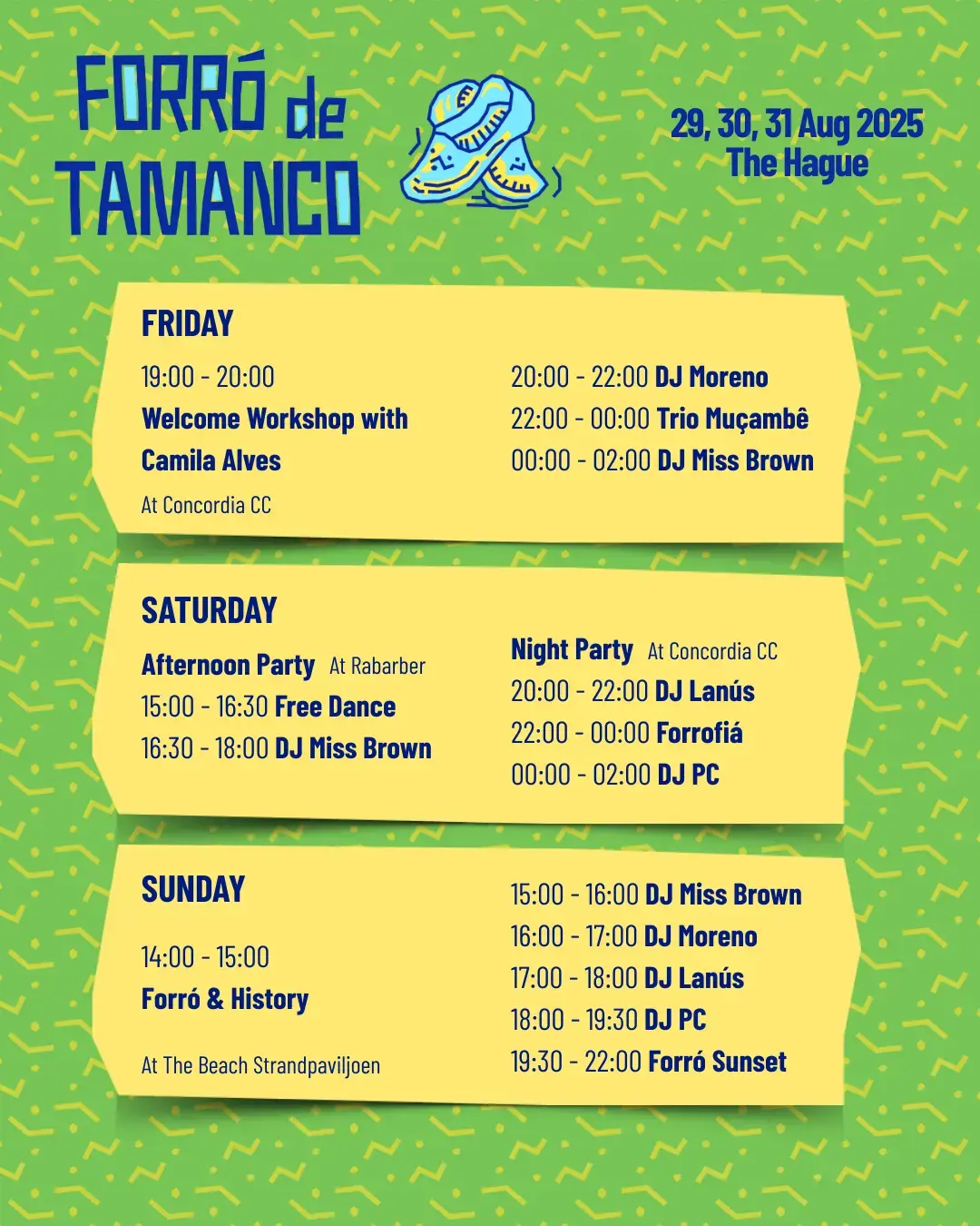 Parties Program for Forró de Tamanco 2025